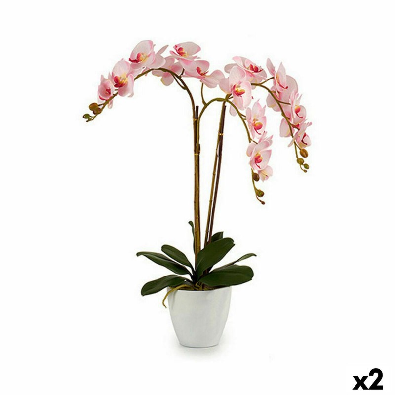 Pianta Decorativa Ibergarden A18124-71-3WH Plastica Orchidea 40 x 77 x 35 cm (2 Unità)