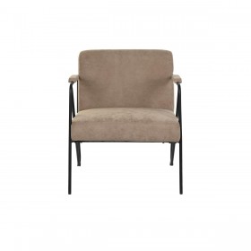 Poltrona DKD Home Decor Metallo Marrone Poliestere (64 x 69,5 x 76 cm)