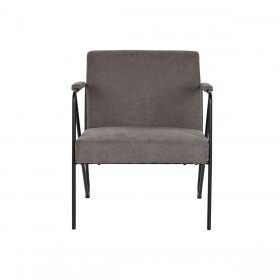 Poltrona DKD Home Decor Grigio Metallo Poliestere (64 x 69,5 x 76 cm)