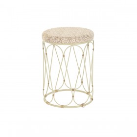 Tavolo aggiuntivo DKD Home Decor Naturale Metallo Crema Rattan (35 x 35 x 49 cm)
