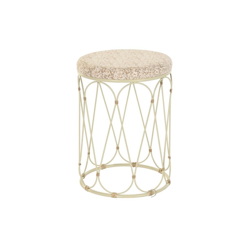 Tavolo aggiuntivo DKD Home Decor Naturale Metallo Crema Rattan (35 x 35 x 49 cm)