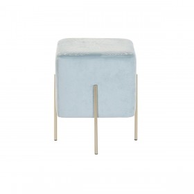 Poggiapiedi DKD Home Decor Dorato Metallo Blu cielo (34 x 34 x 40 cm)