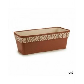 Vaso rettangolare da Balcone Stefanplast Orfeo Terracotta Plastica 18 x 17 x 49 cm (12 Unità)