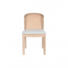 Sedia da Sala da Pranzo DKD Home Decor Abete Poliestere Grigio chiaro (46 x 61 x 86 cm)