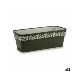 Vaso rettangolare da Balcone Stefanplast Cloe Antracite Plastica 49,5 x 17 x 19 cm (12 Unità)