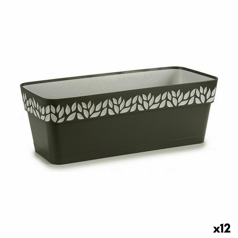 Vaso rettangolare da Balcone Stefanplast Cloe Antracite Plastica 49,5 x 17 x 19 cm (12 Unità)
