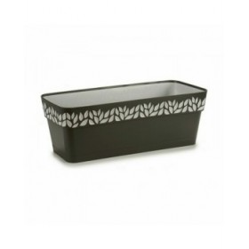 Vaso rettangolare da Balcone Stefanplast Cloe Antracite Plastica 49,5 x 17 x 19 cm (12 Unità)