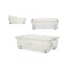 Scatola con Ruote per Organizzare 30 L 40 x 18 x 59,5 cm (14 Unità)