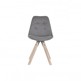 Sedia da Sala da Pranzo DKD Home Decor Poliestere Grigio scuro Rovere (48 x 44 x 84 cm)