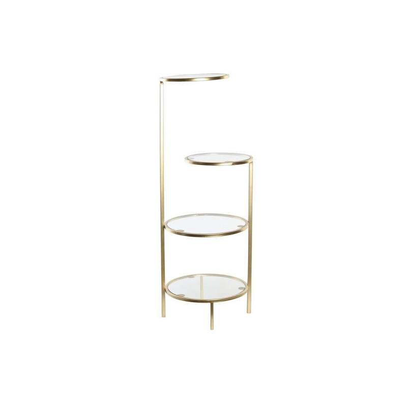 Mensole DKD Home Decor 32,5 x 30 x 86 cm Cristallo Dorato Metallo