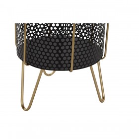 Set di vasi da fiori DKD Home Decor Nero Dorato Metallo Loft 36 x 36 x 58 cm