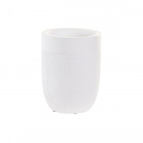 Bicchiere DKD Home Decor 8 x 8 x 10,5 cm Cemento Bianco