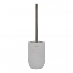 Scopino per il Bagno DKD Home Decor 10 x 10 x 37 cm Cemento Acciaio inossidabile Bianco
