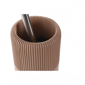Scopino per il Bagno DKD Home Decor 11 X 11 X 36,5 CM Cemento Terracotta Acciaio inossidabile