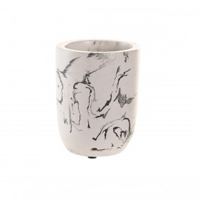 Bicchiere DKD Home Decor 7 X 7 X 9,5 CM Nero Cemento Bianco