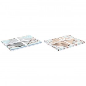 Tovaglia e tovaglioli DKD Home Decor 2 Unità 150 x 150 x 0,5 cm Grigio Blu cielo