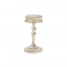 Portacandele DKD Home Decor Metallo Bianco 13 x 13 x 25 cm