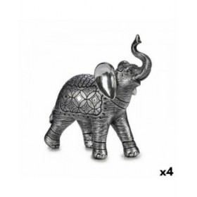 Statua Decorativa Elefante Argentato 27,5 x 27 x 11 cm (4 Unità)