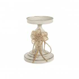 Portacandele DKD Home Decor 13 x 13 x 17,5 cm Metallo Bianco