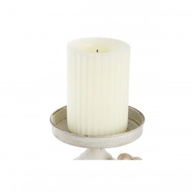 Portacandele DKD Home Decor 13 x 13 x 17,5 cm Metallo Bianco