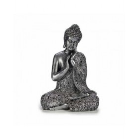 Statua Decorativa Buddha Seduto Argentato 22 x 33 x 18 cm (4 Unità)