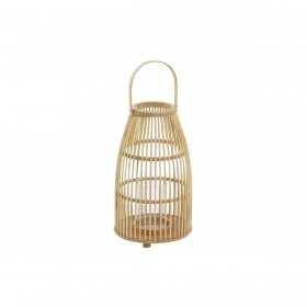 Portacandele DKD Home Decor Cristallo Bambù (25 x 25 x 56 cm)