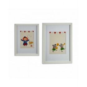 Quadro Circo Multicolore Legno 33 x 3 x 43 cm