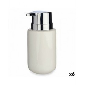 Dispenser di Sapone Berilo J1017-A-BLANCO Bianco Argentato Metallo Ceramica 300 ml 7 x 14,5 x 8,5 cm (6 Unità)