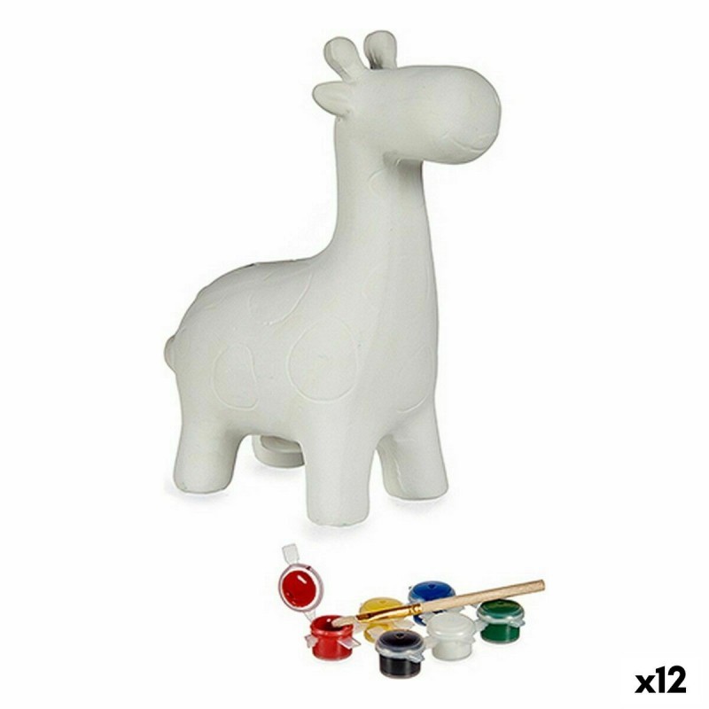Salvadanaio da Dipingere Pincello BS2316 Ceramica Giraffa 6,8 x 16,2 x 13,2 cm (12 Unità)