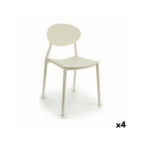 Sedia da Sala da Pranzo Bianco Plastica 41 x 81 x 49 cm (4 Unità)