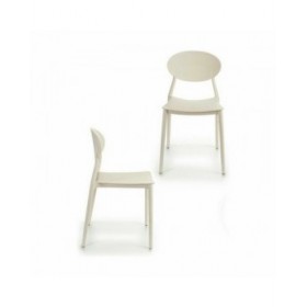Sedia da Sala da Pranzo Bianco Plastica 41 x 81 x 49 cm (4 Unità)