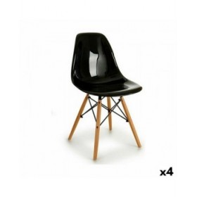 Sedia da Sala da Pranzo Kirk Nero 53 x 82 x 47 cm (4 Unità)