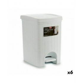 Cestino a pedale Stefanplast Elegance Bianco Plastica 20 L (6 Unità)