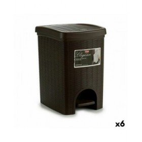 Cestino a pedale Stefanplast Elegance Marrone Plastica 20 L (6 Unità)