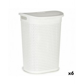Cesto per i Panni Kipit 4790-3 Bianco Plastica 60 L 43,5 x 57,5 x 34 cm (6 Unità)