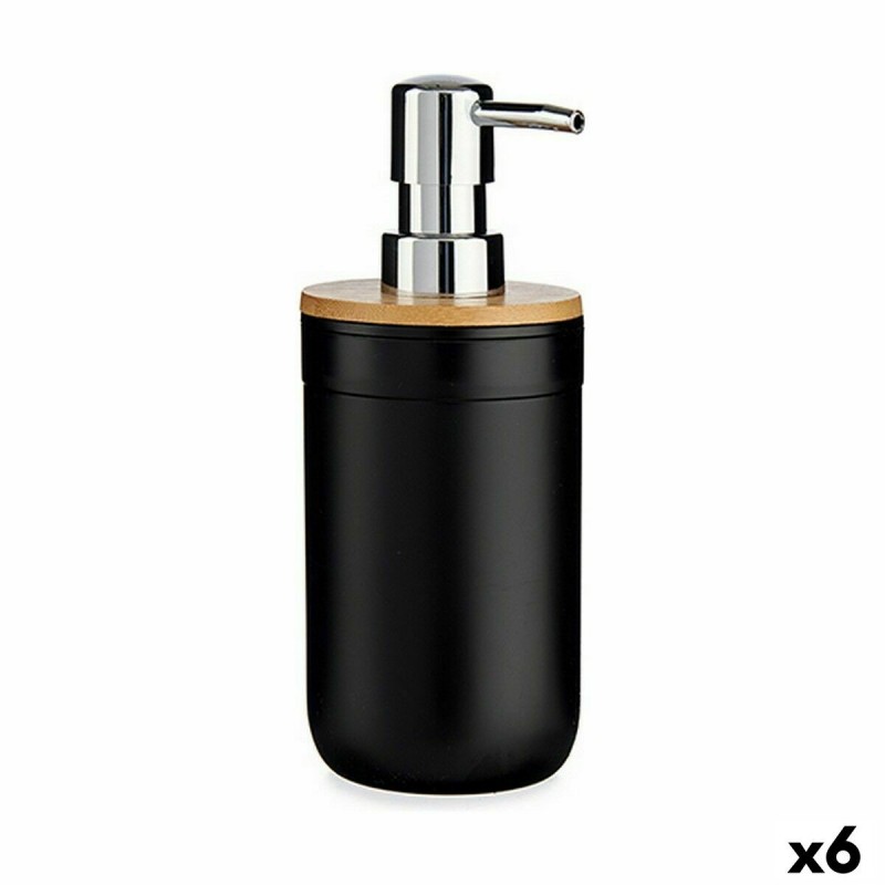 Dispenser di Sapone Berilo 51710 Nero Bambù polipropilene 350 ml 8 x 17 x 9 cm (6 Unità)