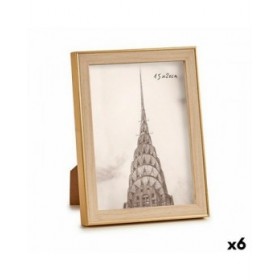 Cornice Portafoto WPC1920MG-3 Marrone Dorato Naturale Vetro polipropilene (6 Unità)
