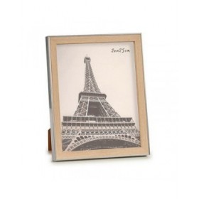 Cornice Portafoto 23 x 27 x 2 cm Argentato Marrone Plastica Vetro (6 Unità)