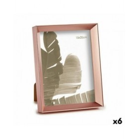 Cornice Portafoto 17,3 x 3,3 x 22,3 cm Rosa Rame Plastica Vetro (6 Unità)