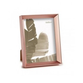 Cornice Portafoto 17,3 x 3,3 x 22,3 cm Rosa Rame Plastica Vetro (6 Unità)