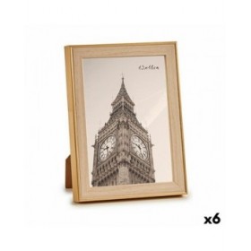 Cornice Portafoto 15,6 x 2 x 20,7 cm Dorato Marrone Plastica Vetro (6 Unità)