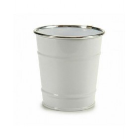 Vaso Secchio Bianco Argentato Zinco 10,5 x 10,5 x 10,5 cm (72 Unità)