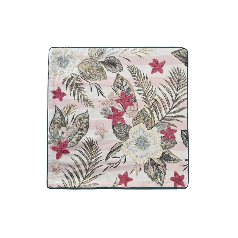 Fodera per cuscino DKD Home Decor Rosa Verde Tropicale 50 x 1 x 50 cm