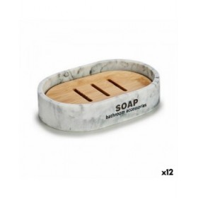 Portasapone Berilo CN-B5598M-2 Marrone Resina Marmo 8 x 2,5 x 12,5 cm 12,5 x 2,5 x 8,5 cm (12 Unità)