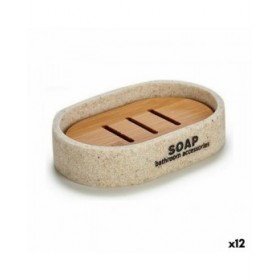 Portasapone Berilo B5598-4 Beige Resina 8 x 2,5 x 12,5 cm 12,5 x 2,5 x 8,5 cm (12 Unità)