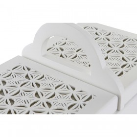 Scatola-Portagioie DKD Home Decor Cristallo Bianco Avorio Legno MDF 30 x 17 x 24 cm