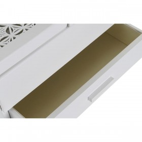 Scatola-Portagioie DKD Home Decor Cristallo Bianco Avorio Legno MDF 30 x 17 x 24 cm