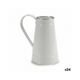 Vaso Scaldalatte Bianco Argentato Metallo 17 x 18,5 x 11,3 cm (24 Unità)