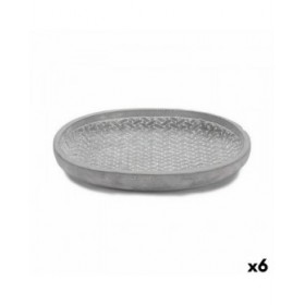 Piatto per Vaso Ibergarden 190060-2 Grigio Cemento Con rilievo 28 x 4 x 23 cm (6 Unità)