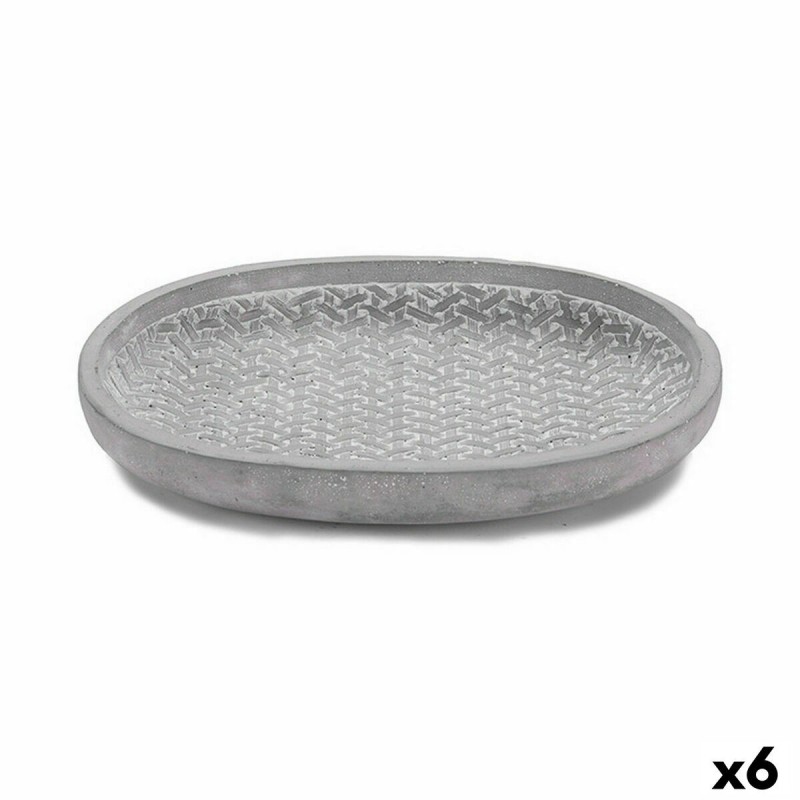 Piatto per Vaso Ibergarden 190060-2 Grigio Cemento Con rilievo 28 x 4 x 23 cm (6 Unità)
